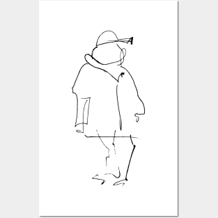 Man Line Art Figure Posters and Art